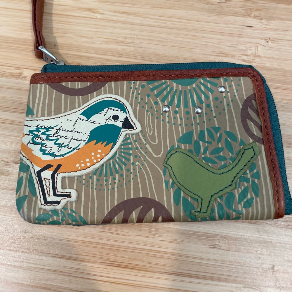 Fossil Small ID Holder/Waller with zip pocket.